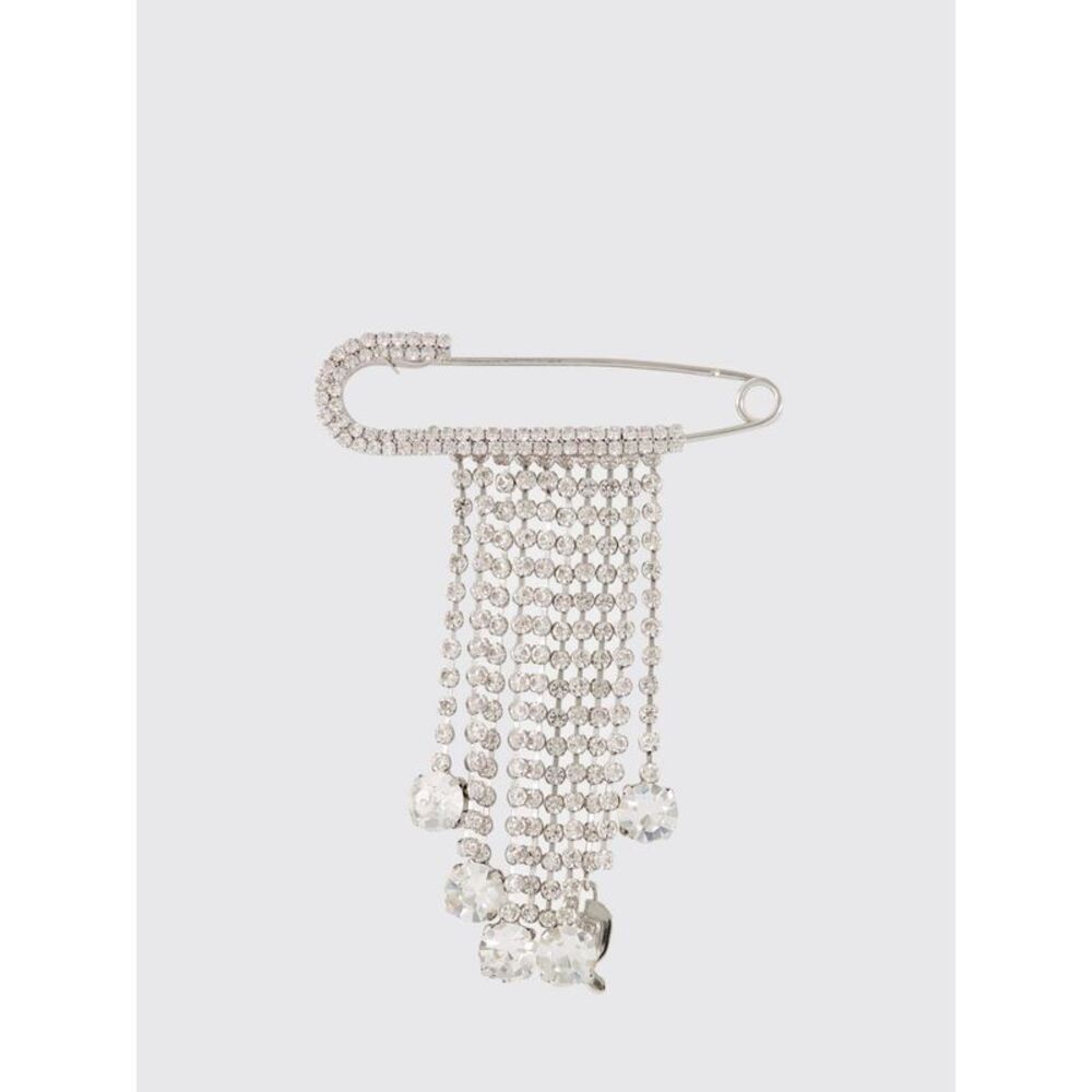 Rabanne Women Rabanne Aluminium Brooch With Rhinestones And Jewel Fringes